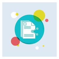 content. files. sharing. share. document White Glyph Icon colorful Circle Background vector