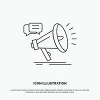 marketing. megaphone. announcement. promo. promotion Icon. Line vector gray symbol for UI and UX. website or mobile application