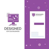 Business Logo for synchronization. sync. information. data. computer. Vertical Purple Business .Visiting Card template. Creative background vector illustration