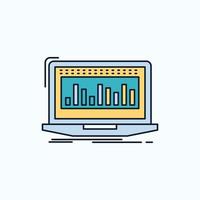 Data. financial. index. monitoring. stock Flat Icon. green and Yellow sign and symbols for website and Mobile appliation. vector illustration