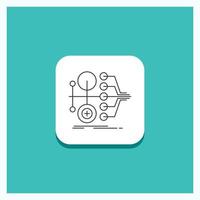 Round Button for monetization. finance. money. transfer. value Line icon Turquoise Background vector