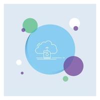 cloud. upload. save. data. computing White Line Icon colorful Circle Background vector