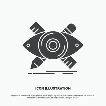 diseño. diseñador. ilustración. bosquejo. icono de herramientas. símbolo gris vectorial de glifo para ui y ux. sitio web o aplicación móvil vector