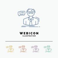 professor. student. scientist. teacher. school 5 Color Line Web Icon Template isolated on white. Vector illustration