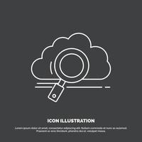 cloud, search, storage, technology, computing Icon. Line vector symbol for UI and UX, website or mobile application