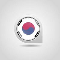 South Korea Flag Map Pin vector