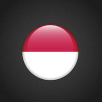 Indonesia Flag Circle Button vector
