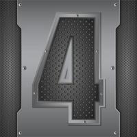 Number 4 Metal Style Vector Design