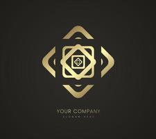 modern triangle premium shape logo design, a gold symbol, icon, trade mark on dark background, a premium logo vector style, modern icon design for company and business