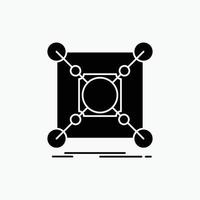 Base. center. connection. data. hub Glyph Icon. Vector isolated illustration