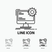 Internet. layout. page. site. static Icon in Thin. Regular and Bold Line Style. Vector illustration