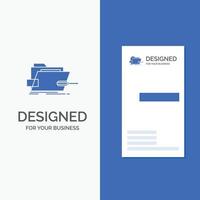 Business Logo for Folder. repair. skrewdriver. tech. technical. Vertical Blue Business .Visiting Card template. vector