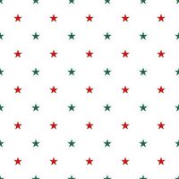 Seamless pattern of red and green star on white background vector