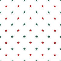 Seamless pattern of red and green star on white background vector