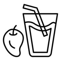 estilo de icono de jugo de mango vector