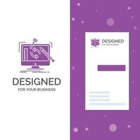 Business Logo for engineering. project. tools. workshop. processing. Vertical Purple Business .Visiting Card template. Creative background vector illustration