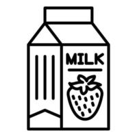 estilo de icono de leche de fresa vector