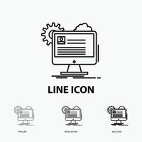 Account, profile, report, edit, Update Icon in Thin, Regular and Bold Line Style. Vector illustration