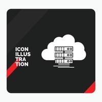 Red and Black Creative presentation Background for cloud. storage. computing. data. flow Glyph Icon vector