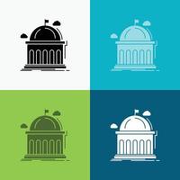 Library. school. education. learning. university Icon Over Various Background. glyph style design. designed for web and app. Eps 10 vector illustration