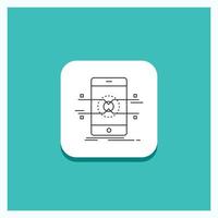 Round Button for Api. interface. mobile. phone. smartphone Line icon Turquoise Background vector