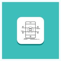 Round Button for Api. interface. mobile. phone. smartphone Line icon Turquoise Background vector