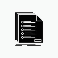 Check. filing. list. listing. registration Glyph Icon. Vector isolated illustration