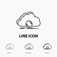 cloud. syncing. sync. data. synchronization Icon in Thin. Regular and Bold Line Style. Vector illustration