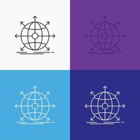 business. global. international. network. web Icon Over Various Background. Line style design. designed for web and app. Eps 10 vector illustration