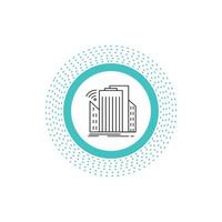 Buildings. city. sensor. smart. urban Line Icon. Vector isolated illustration