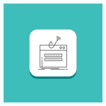 Round Button for fraud. internet. login. password. theft Line icon Turquoise Background vector
