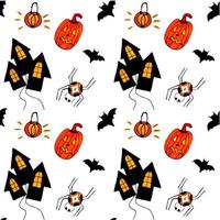 halloween elementos patrón garabato halloween color vacaciones atributos vector