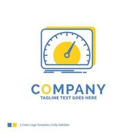 dashboard, device, speed, test, internet Blue Yellow Business Logo template. vector