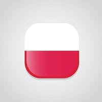 Poland Flag Design Round Button vector