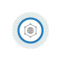 Network. Global. data. Connection. Business Line Icon. Vector isolated illustration