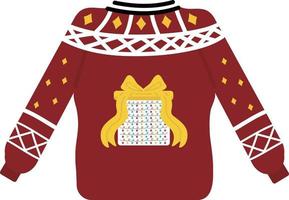 Christmas sweater. Garlands, flags, labels, bubbles, ribbons and stickers. Collection of Merry Christmas decorative icons. vector