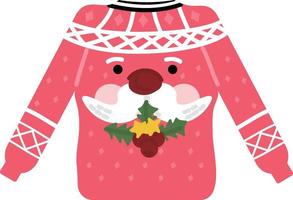 Christmas sweater. Garlands, flags, labels, bubbles, ribbons and stickers. Collection of Merry Christmas decorative icons. vector