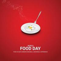 ilustración del día mundial de la alimentación. diseño de concepto de redes sociales vector