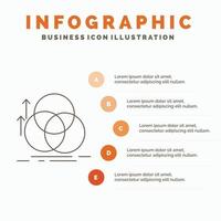 balance. circulo. alineación. medición. plantilla de infografía de geometría para sitio web y presentación. icono de línea gris con ilustración de vector de estilo infográfico naranja