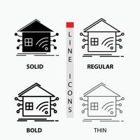 Automation. home. house. smart. network Icon in Thin. Regular. Bold Line and Glyph Style. Vector illustration