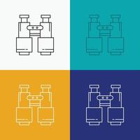 binoculars. find. search. explore. camping Icon Over Various Background. Line style design. designed for web and app. Eps 10 vector illustration