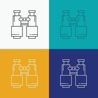 binoculars. find. search. explore. camping Icon Over Various Background. Line style design. designed for web and app. Eps 10 vector illustration