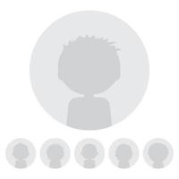 Set of web user avatars. Anonymous person silhouette. Social profile icon. Vector illustration.