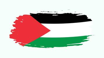 Wavy style new Palestine grunge texture flag vector