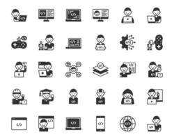 kids coding icon vector, computer,programming, development, student vector