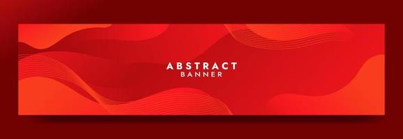 Abstract Red Fluid Wave Banner Template vector