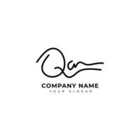 Qa Initial signature logo vector design