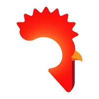 cute rooster head vector logo