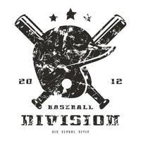 T-shirt Printing Vector With Grunge Baseball Logos. Can Be Used For T-shirt Print, Mug Print, Pillows, Fashion Print Design, Kids Wear, Baby Shower, Greeting And Postcard. T-shirt Design