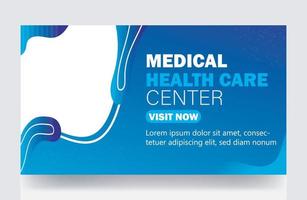 Medical healthcare thumbnail banner video cover template design vector